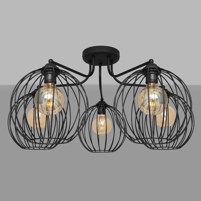 HELAM PLAFONNIER CUMERA AVEC ABAT-JOUR CAGE, À 5 LAMPES