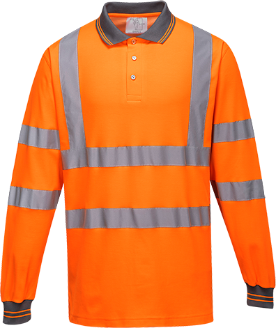 Polo coton majoritaire manche longue orange s271, xxl_0