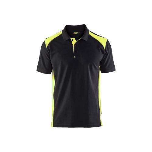 POLO DE TRAVAIL EN COTON PIQUÉ 3324 - NOIR ET JAUNE FLUO - L BLAKLADER