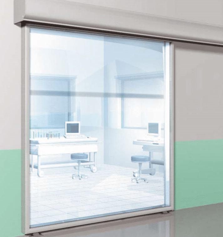 Porte coulissante étanche double vitrage ACOMED - Type COPHV - Normes incendie et anti-rayon X_0