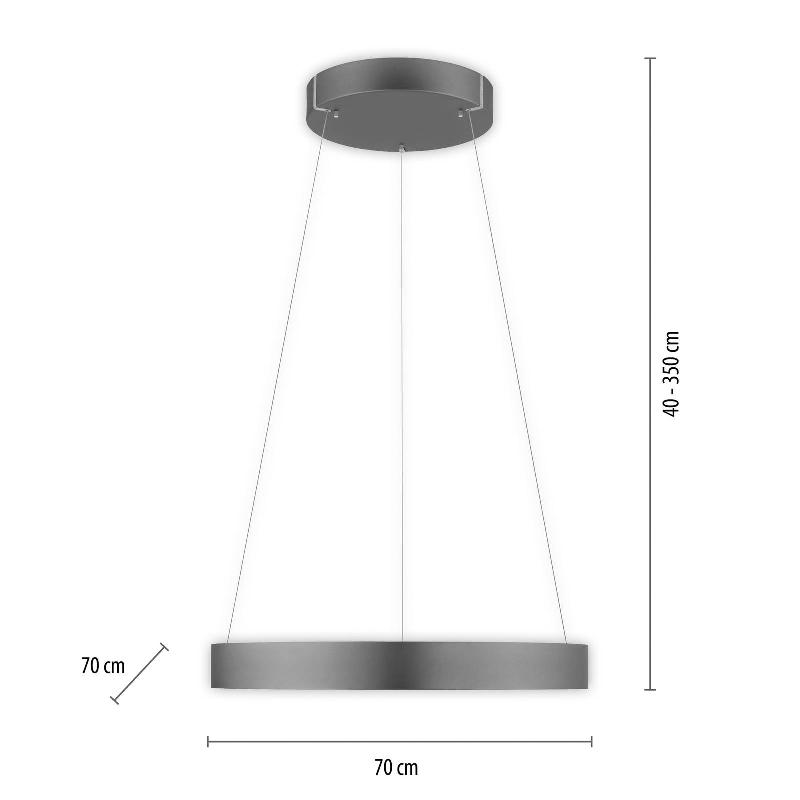 PURE E-CLIPSE SUSPENSION LED, CCT, GRIS