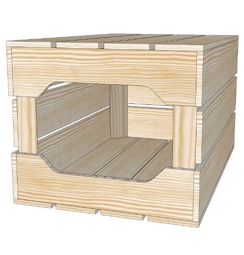 S3 - Caisses en bois - Simply A Box - L36 x H31 x P54 cm - Bois brut ou 6 coloris de lasure à l'eau_0