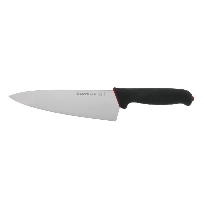 Schneider - Couteau de chef S-Grip, lame large, manche : noir, rouge, 200 mm - noir acier 267010_0