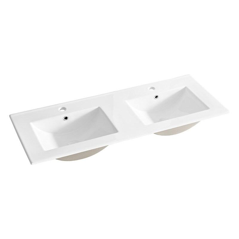 STELLAMEUBLES Double vasque 120cm LAVA encastrable céramique blanche - 3667335109326_0