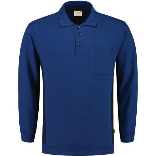 SWEAT COL POLO BICOLOR POCHE POITRINE ROYALBLUE-NAVY 7XL - TRICORP WORKWEAR