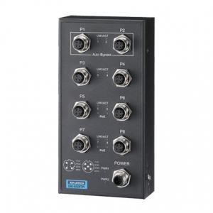 Switch Rail DIN ferroviaire EN50155 8 ports M12 PoE - Advantech - Référence: EKI-6528TPI-AE_0