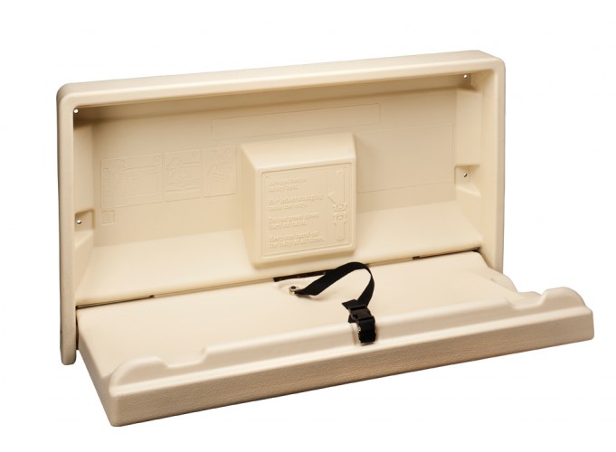 Table à langer murale - 117100 - HDPE beige - Sécurité CE et TUV - Testée jusqu'à 50 kg_0