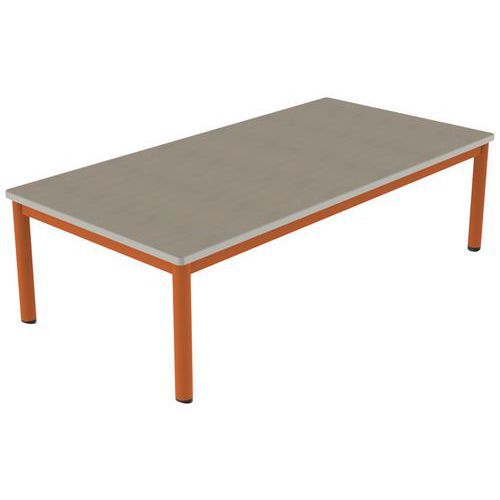 TABLE CARÉLIE MOB 160X80 T1 STR POLY. ÉRABLE G. BEIGE/PAPAYE - MOBIDECOR