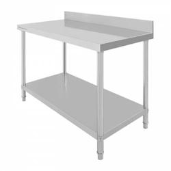 Table de Travail Inox 100x70cm avec Rebord et Étagère - Haute Capacité - Equipementpro - SW-1007S_0