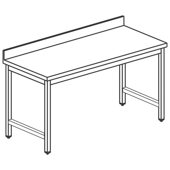 Table de travail inox adossée sans étagère - 800x600 mm - PSTLTA6080_0