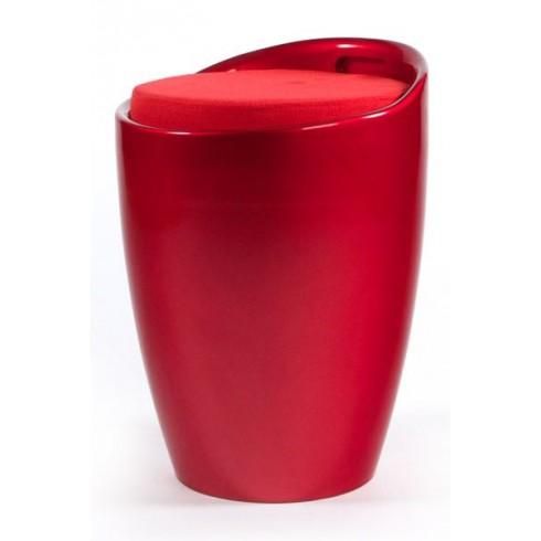 TABOURET DESIGN BUBBLE ROUGE