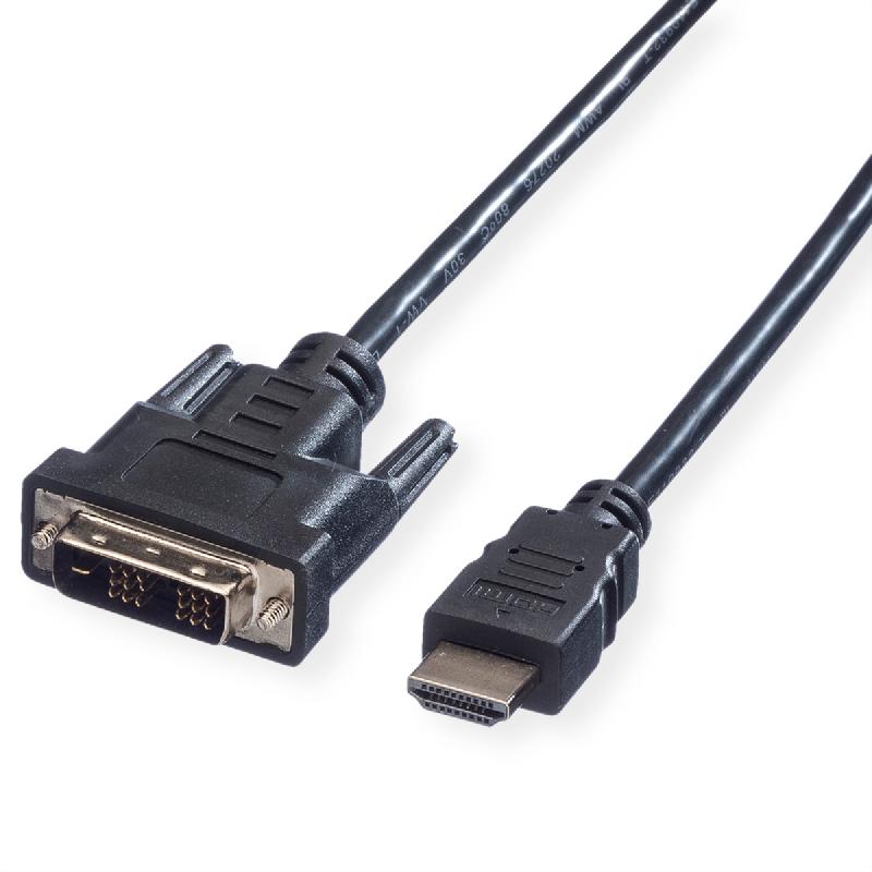 VALUE Câble de raccordement pour écran DVI (18+1) M /HDMI M, noir, 1,5 m_0