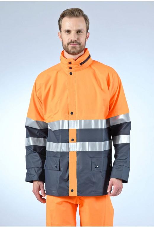 Veste de pluie bicolore haute visibilité Sonoflex HV - Réf. Vkdzprphv3* - EN ISO 20471 classe 2 ou 3 - Jaune Fluo / Marine, Orange Fluo / Marine, Jaune Fluo / Vert US_0