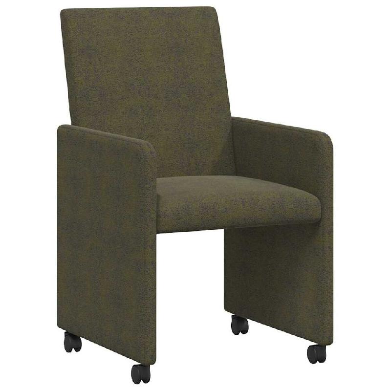VidaXL Chaises de Salle à Manger avec Roues 2 pcs Vert armée Modèle Imperial Pro - 42017828_0