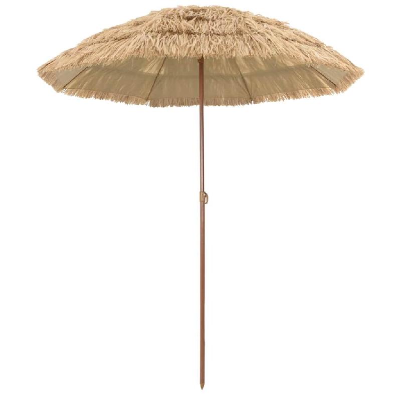 VidaXL Parasol de plage Naturel 255 x 255 x 255 cm Polyester et Acier Modèle Terrasse Chi - 42006676_0