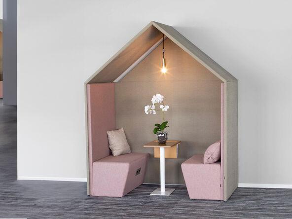Alcôve acoustique pour 2 personnes avec banquette d'assise_0