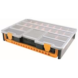 Art Plast Boîte de rangement professionnelle Organiseur 23 compartiments amovibles Noir Orange 44.3 x 31.7 x 8 cm ARTPLAST - noir plastique 3600_0