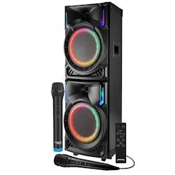 Enceinte High Power Pickering SOUNDMAGIC500 Anneaux lumineux LED, 500W, USB Bluetooth TWS, 2 Micros, télécommande, Roulettes - 3666638048387_0