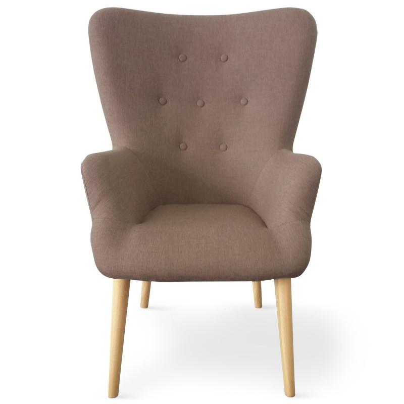 Fauteuil scandinave en tissu taupe - Northwest 104cm - Paris Prix_0