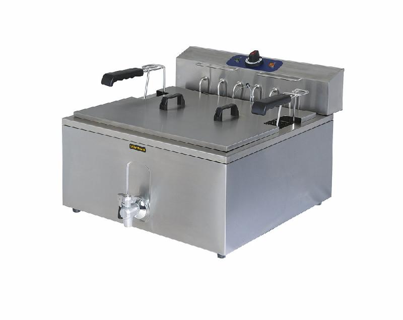 Friteuse professionnelle électrique de table Virtus 1150G pour pâtisserie avec robinet de vidange - 25 litres - 9 kW_0