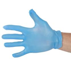 Gants alimentaires en vinyle non poudrés Hygiplas bleus M (Lot de 100) - UNCF403-M_0