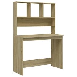 Helloshop26 - Bureau table poste de travail meuble d'ordinateur informatique étude avec étagères chêne sonoma 102 x 45 x 148 cm brun 02_0023489 -_0