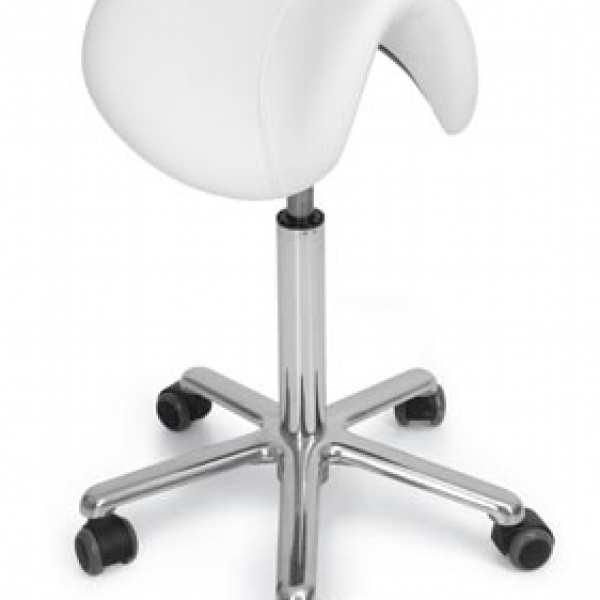Tabouret de coiffure Longchamp FE 10 - piétement en aluminium poli avec pompe à gaz_0
