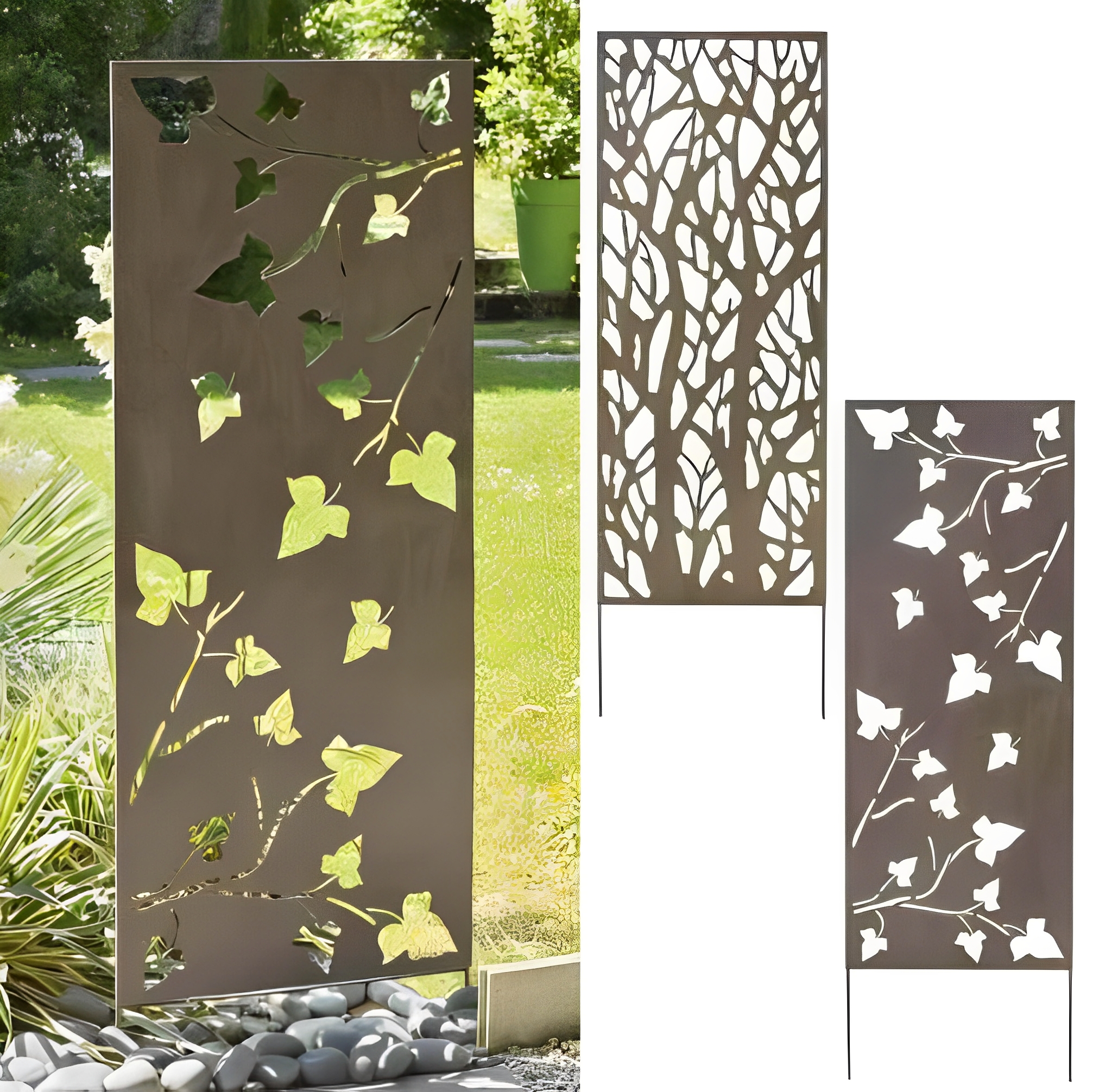 Panneau-metal/051 - panneau brise-vue décoratif en métal 0.6m x 1.5m / 3kg à 5.1kg_0
