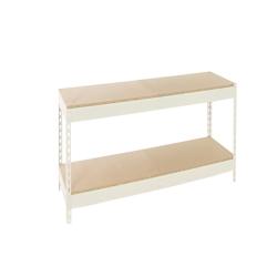 SimonRack Étagère Industrielle,  900x1500x600 2 Niveaux en bois, Étagère Charge Lourde, blanc/bois -Simonforte - blanc métal 8425437152122_0