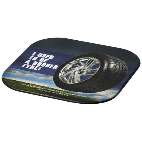 Sous-verre carré Brite-Mat® en pneu recyclé - reproduction colorée et base antidérapante_0