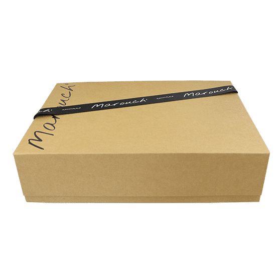 Boîte personnalisée et ruban - boîte cadeau en kraft naturel - Créa-Pack_0