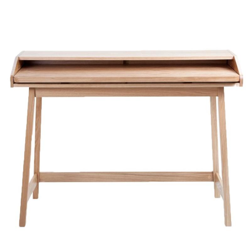 BUREAU DESIGN AVEC PLATEAU COULISSANT ST JAMES 116CM CHÊNE_0