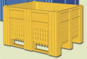 Caisse-palette plastique 1000 x 1200 mm Parois ajourées, 3 semelles - 21-1000ACE/M-ES_0