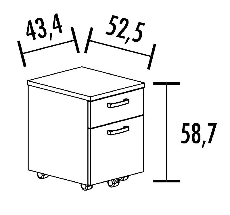 Caisson mobile monocolore avec tiroir pour dossiers suspendus  - MOBEL LINEA - Chêne moyen_0