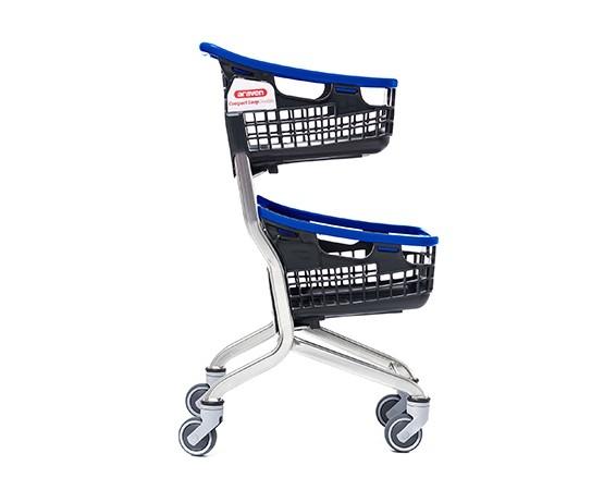 Chariot double panier 70 litres, couleur bleu_0