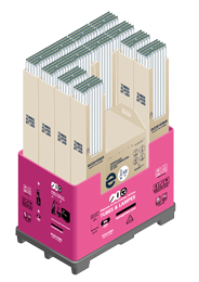 Contenant de collecte pliable et mixte Magenta pour ampoules, tubes néons et LED - 120 x 80 x 155 cm - Capacité 900 ampoules et 560 tubes_0
