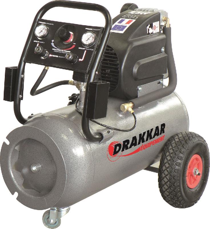 DRAKKAR EQUIPEMENT - Compresseur 50L 2,5CV mono - 8 bar - Volume air aspiré 230 l/min - Rotation 2950 tr/min_0