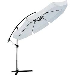 Garden Friend Ami du jardin Parasol rond Bras latéral toile polyester Structure acier Avec manivelle 3 m x 3h m blanc - blanc polyester O850006_0