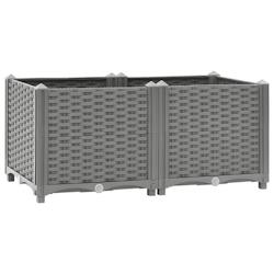 Helloshop26 - Jardinière bac lit surélevé plantes fleurs terrasse jardin 80 x 40 x 38 cm polypropylène gris 02_0039238 - 3000218447953_0
