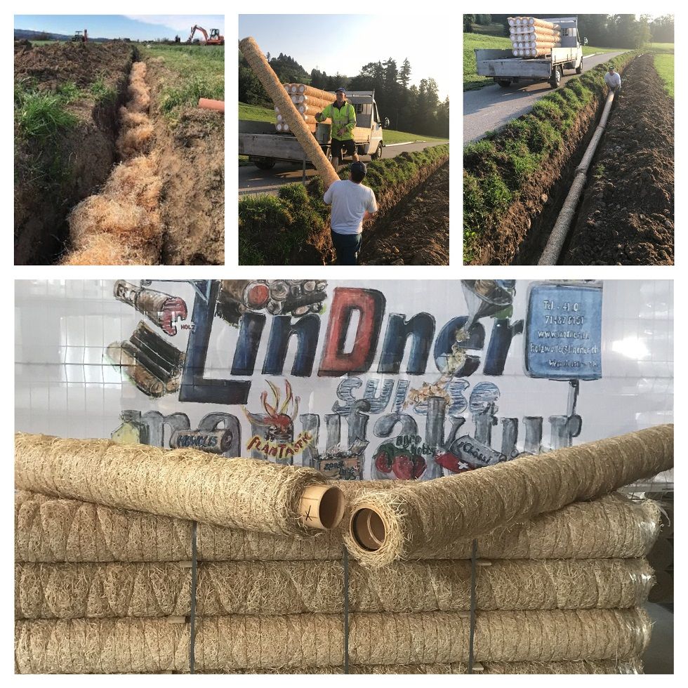 Howolis Drenoroll - frisure de calage - laine de bois Lindner avec drainage SN-8 en PP et géotextile_0