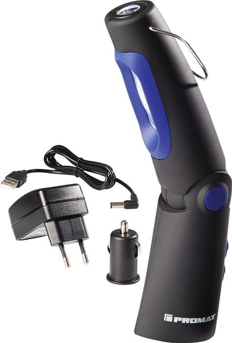 Lampe torche à LED 300 lm Li-Ion PROMAT - pliable avec pied magnétique ABS et crochet_0