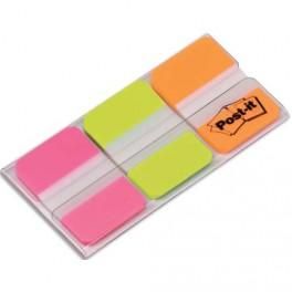 POST-IT CARTE DE 3 COULEURS D'INDEX STRONG 2,5 X 3,8 CM (ROSE,VERT,ORANGE) 686-PGO