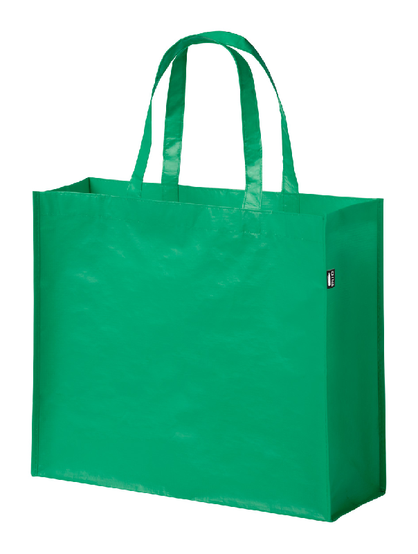 Sac shopping laminé en RPET - anses courtes et soufflet - 105 g/m² - labélisé RPET_0