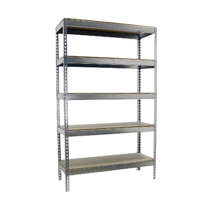 SimonRack Étagères Charge Lourde 2500x1200x750 mm, 5 Niveaux en Bois, 400 kg par Niveau, Structure Acier, Galvanisé/Bois - Ecoforte - argenté mét_0