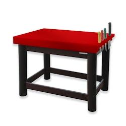 Table de boucher PREMIUM entièrement en polyéthylène avec porte-couteaux - 1000 x 700 mm / GOLDINOX - rouge inox 3701770819904_0