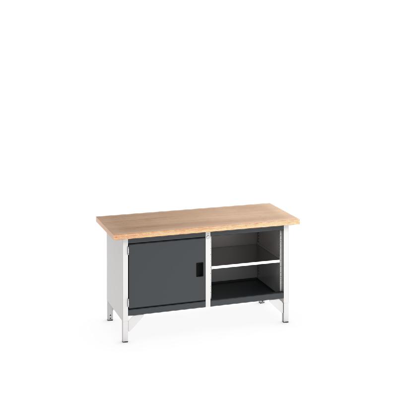 Établi monobloc KW Cubio 1578-1.1 Mpx - Compartiment à porte et tablette - LxPxH : 1500x750x840 mm_0
