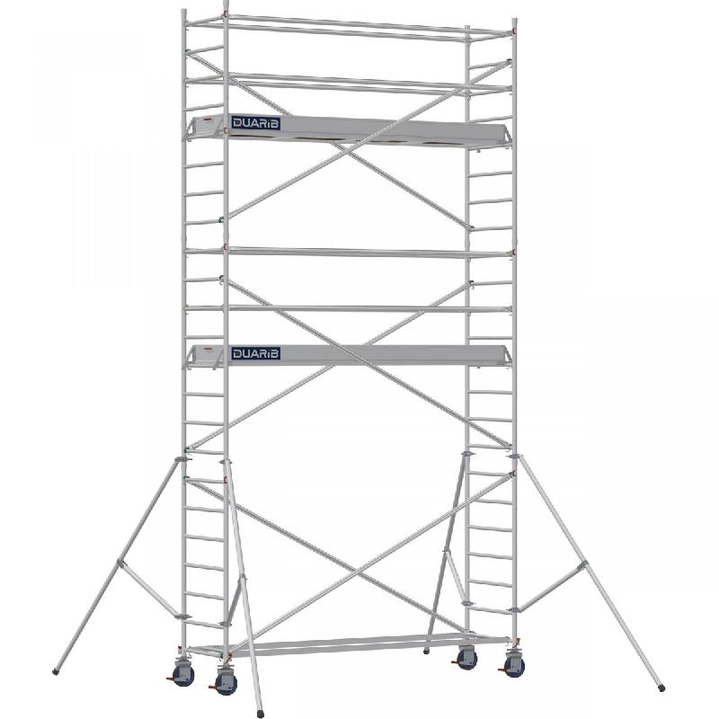 Échafaudage roulant aluminium DOCKER 85 version lisses - Hauteur de travail : 6,90 m - DUARIB - 7130050_0