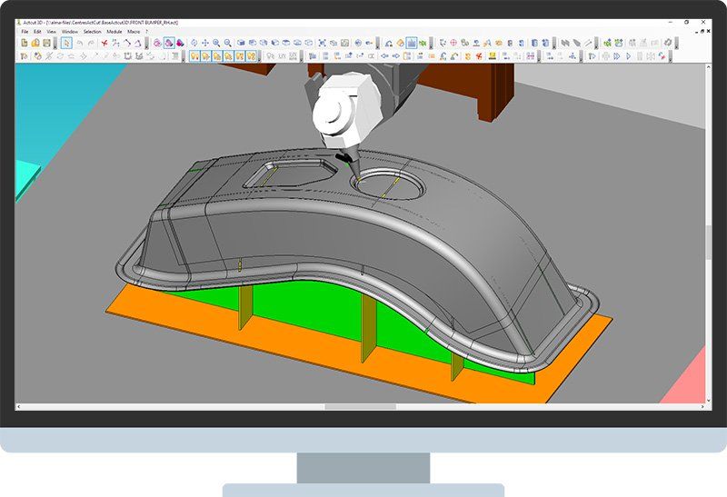 Almacam Space Cut - Logiciel CFAO pour programmation machines et robots de découpe 5 axes - Alma_0