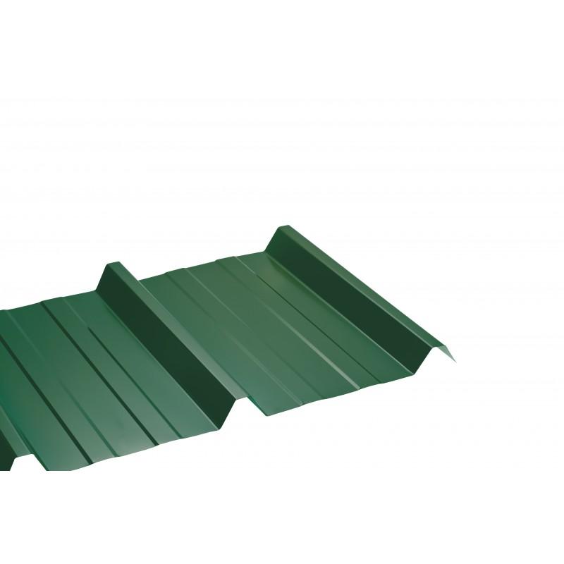 Bac acier laqué 1045 63/100 - Vert 6009 - 105 cm x 300 cm - Panneau galvanisé nervuré pour toiture et construction_0