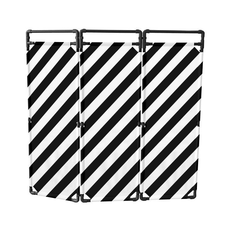 Barrière d'intervention - 3 panneaux - 1800 / PVC / Blanc/Noir_0